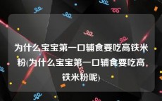 为什么宝宝第一口辅食要吃高铁米粉(为什么宝宝第一口辅食要吃高铁米粉呢)