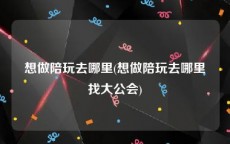 想做陪玩去哪里(想做陪玩去哪里找大公会)