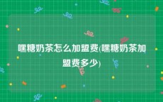 嘿糖奶茶怎么加盟费(嘿糖奶茶加盟费多少)