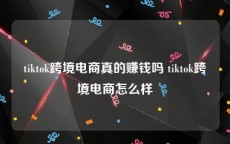 tiktok跨境电商真的赚钱吗 tiktok跨境电商怎么样