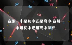 宜州一中是初中还是高中(宜州一中是初中还是高中学校)