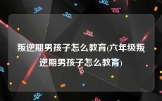 叛逆期男孩子怎么教育(六年级叛逆期男孩子怎么教育)