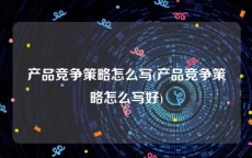 产品竞争策略怎么写(产品竞争策略怎么写好)