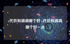 e代价和滴滴哪个好 e代价和滴滴哪个好一点