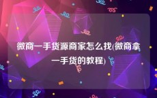 微商一手货源商家怎么找(微商拿一手货的教程)
