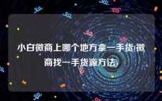 小白微商上哪个地方拿一手货(微商找一手货源方法)