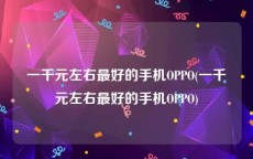 一千元左右最好的手机OPPO(一千元左右最好的手机OPPO)