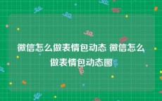 微信怎么做表情包动态 微信怎么做表情包动态图