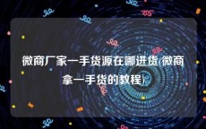 微商厂家一手货源在哪进货(微商拿一手货的教程)