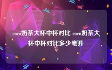 coco奶茶大杯中杯对比 coco奶茶大杯中杯对比多少毫升