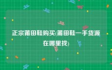 正宗莆田鞋购买(莆田鞋一手货源在哪里找)