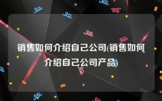 销售如何介绍自己公司(销售如何介绍自己公司产品)