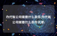 办代账公司需要什么条件(办代账公司需要什么条件天津)