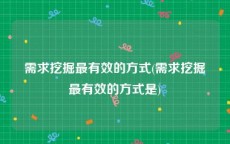 需求挖掘最有效的方式(需求挖掘最有效的方式是)