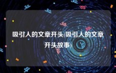 吸引人的文章开头(吸引人的文章开头故事)