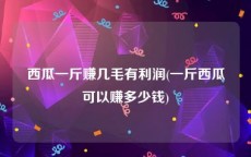 西瓜一斤赚几毛有利润(一斤西瓜可以赚多少钱)