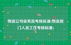 物流公司业务员考核标准(物流部门人员工作考核标准)