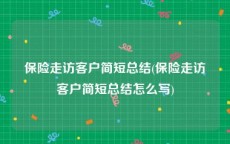 保险走访客户简短总结(保险走访客户简短总结怎么写)