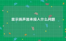 显示扬声器未接入什么问题