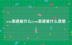 sem渠道是什么(sem渠道是什么意思)