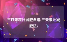 三日果蔬汁减肥食谱(三天果汁减肥法)