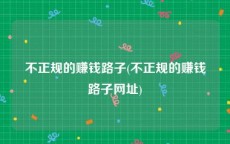 不正规的赚钱路子(不正规的赚钱路子网址)