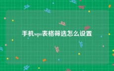 手机wps表格筛选怎么设置