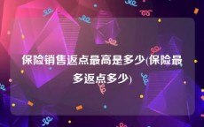 保险销售返点最高是多少(保险最多返点多少)