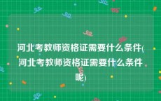河北考教师资格证需要什么条件(河北考教师资格证需要什么条件呢)
