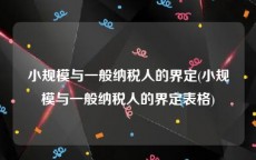 小规模与一般纳税人的界定(小规模与一般纳税人的界定表格)