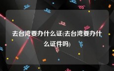 去台湾要办什么证(去台湾要办什么证件吗)