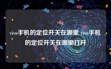 vivo手机的定位开关在哪里 vivo手机的定位开关在哪里打开