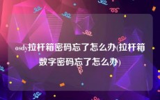 osdy拉杆箱密码忘了怎么办(拉杆箱数字密码忘了怎么办)