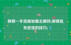 微商一手货源加盟去哪找(微商批发进货的技巧)