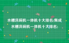 水槽洗碗机一体机十大排名(集成水槽洗碗机一体机十大排名)