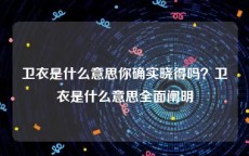 卫衣是什么意思你确实晓得吗？卫衣是什么意思全面阐明