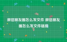 微信朋友圈怎么发文件 微信朋友圈怎么发文件链接