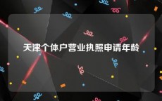 天津个体户营业执照申请年龄