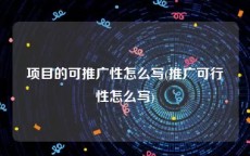项目的可推广性怎么写(推广可行性怎么写)