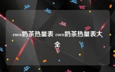 coco奶茶热量表 coco奶茶热量表大全