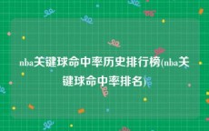 nba关键球命中率历史排行榜(nba关键球命中率排名)