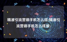 精准引流营销手机怎么样(精准引流营销手机怎么样做)
