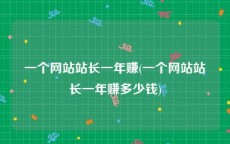 一个网站站长一年赚(一个网站站长一年赚多少钱)