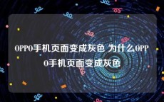 OPPO手机页面变成灰色 为什么OPPO手机页面变成灰色