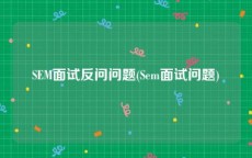 SEM面试反问问题(Sem面试问题)