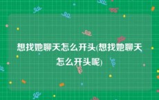 想找她聊天怎么开头(想找她聊天怎么开头呢)