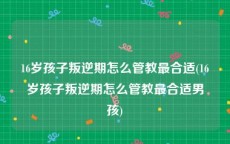 16岁孩子叛逆期怎么管教最合适(16岁孩子叛逆期怎么管教最合适男孩)