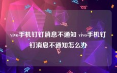 vivo手机钉钉消息不通知 vivo手机钉钉消息不通知怎么办