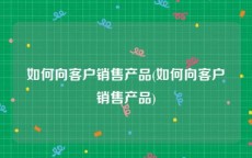 如何向客户销售产品(如何向客户销售产品)