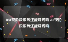 DNF现阶段搬砖还能赚钱吗 dnf现阶段搬砖还能赚钱吗